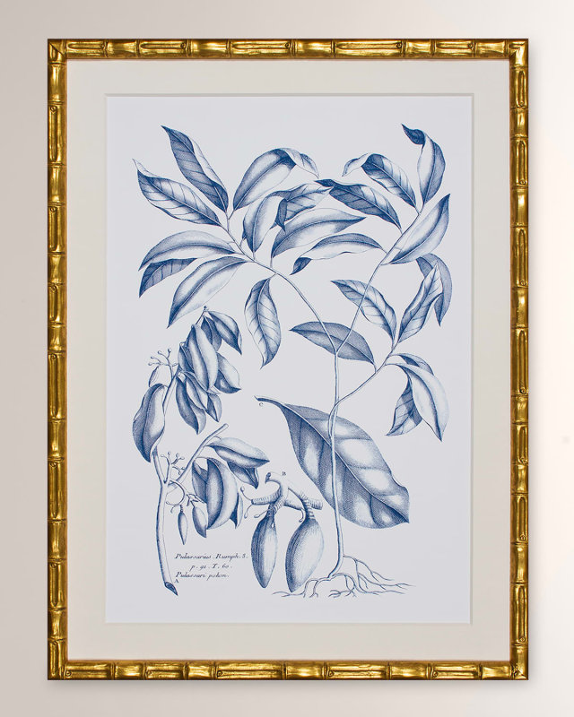 "Navy & Linen I" Framed Giclee